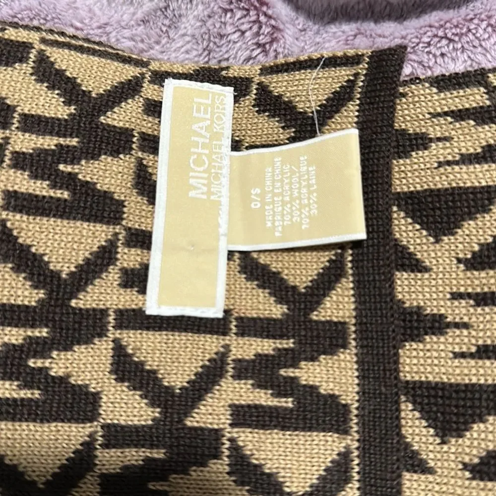 MK Logo Brown/Tan Knit Scart